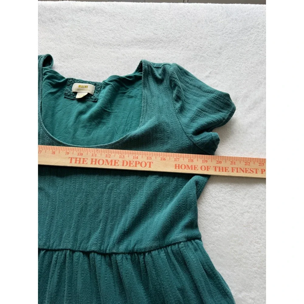 Maeve Anthropologie Gillian Teal Tiered Midi Dress Scoop Neck XL Boho Prairie
